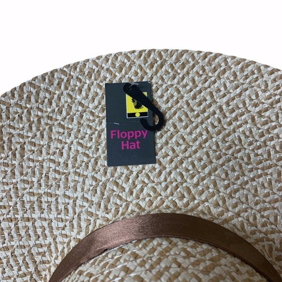 Floppy Sunhat w/Brown Accent Ribbon One Size - Picture 3 of 4